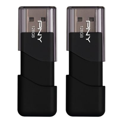 Picture of PNY Attache 3 USB 2.0 Flash Drives, 128GB, Pack Of 2 Drives