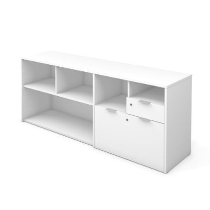 Picture of Bestar i3 Plus 72inW Computer Desk Credenza With 2 Drawers, White