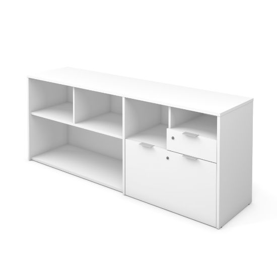 Picture of Bestar i3 Plus 72inW Computer Desk Credenza With 2 Drawers, White