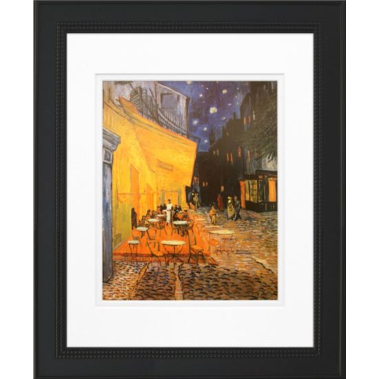 Picture of Timeless Frames Stockton Framed Kitchen Artwork, 11in x 14in, Black, Cafe Terrace At Night