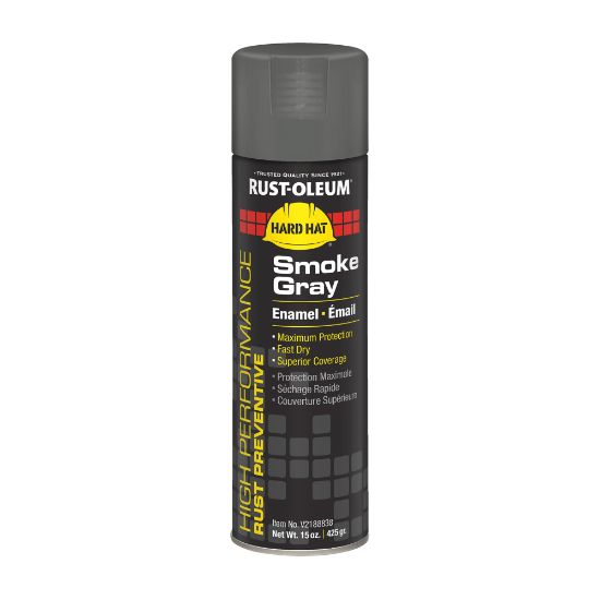 Picture of Rust-Oleum Hard Hat High Performance V2100 System Rust Preventive Enamel Spray Paint, 15 Oz, Gloss Smoke Gray, Case Of 6 Cans