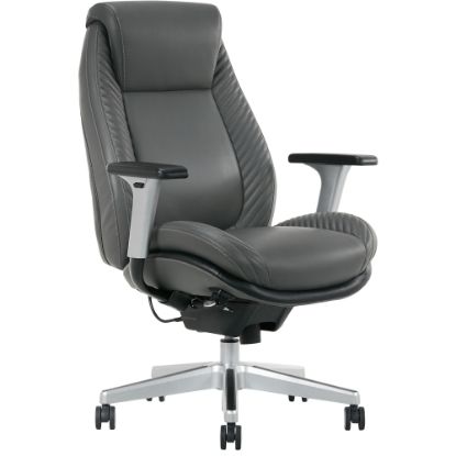 Picture of Serta iComfort i6000 Ergonomic Bonded Leather High-Back Manager Office Chair, Gray/Silver