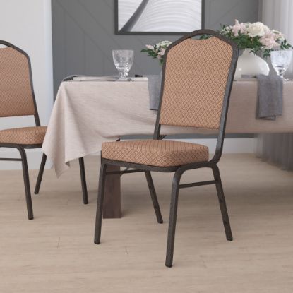 Picture of Flash Furniture HERCULES Series Crown Back Stacking Banquet Chair, Gold Diamond/Goldvein