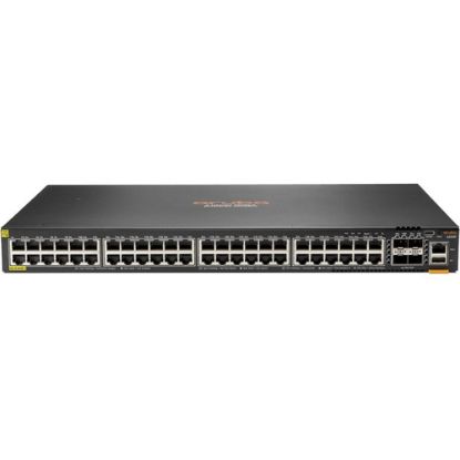 Picture of HPE 6300F 48-port 1GbE Class 4 PoE and 4-port SFP56 Switch - 48 Ports - Manageable - 3 Layer Supported - Modular - 4 SFP Slots - 86 W Power Consumption - Twisted Pair, Optical Fiber - 1U High - Rack-mountable - Lifetime Limited Warranty