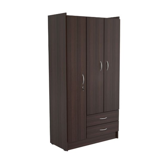 Picture of Inval 3-Door Armoire, Espresso-Wengue