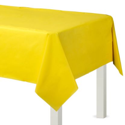 Picture of Amscan Flannel-Backed Vinyl Table Covers, 54in x 108in, Yellow, Set Of 2 Covers