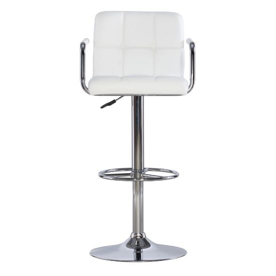 Picture of Powell Quaid Swivel Bar Stool, White/Chrome