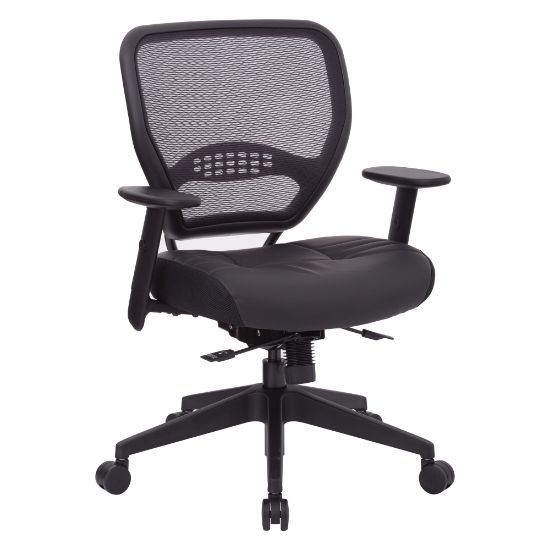 Picture of Office Star AirGrid Ergonomic Bonded Leather High-Back Managers Chair, Black