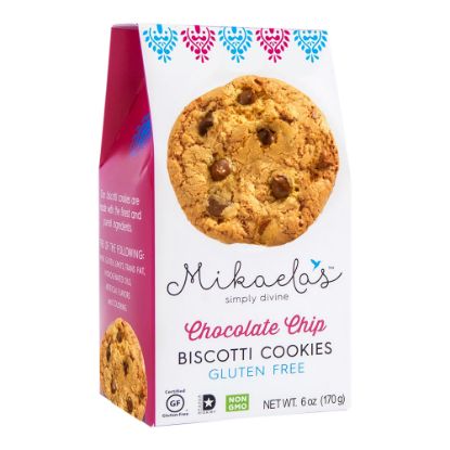 Picture of Mikaelas Simply Divine Biscotti Cookies, Chocolate Chip, 6 Oz, Box Of 8