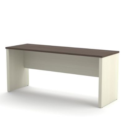 Picture of Bestar Prestige + 72inW Narrow Computer Desk Shell, White Chocolate/Antigua