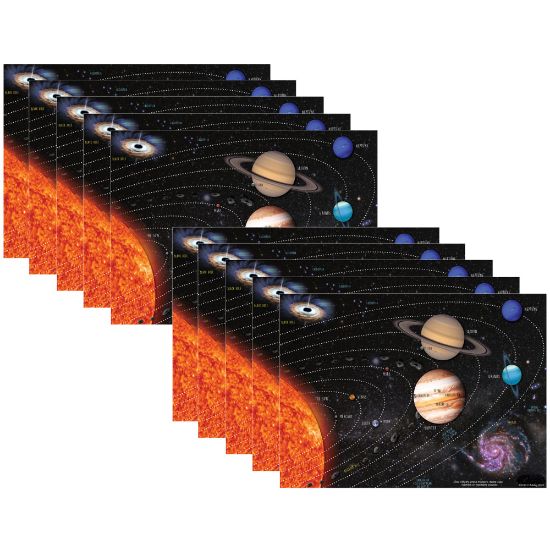 Picture of Ashley Productions Smart Poly PosterMat Pals Space Savers, 13in x 9-1/2in, Solar System, Pack Of 10 Pieces