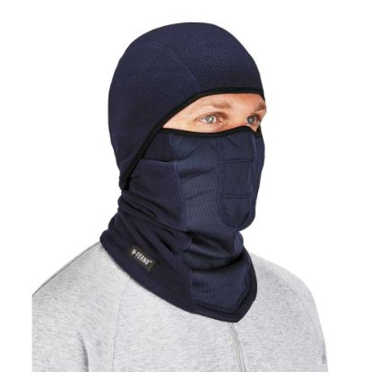 Picture of Ergodyne N-Ferno 6823 Wind-Proof Hinged Balaclava Face Masks, One Size, Navy, Pack Of 12 Masks