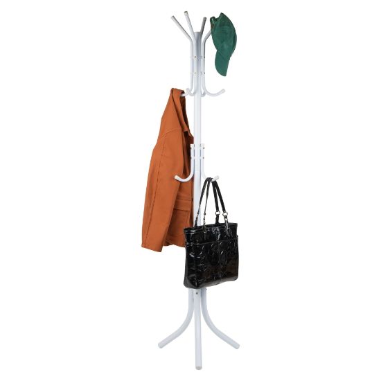 Picture of Mind Reader Alloy Collection Coat Rack with 11 Hooks, 67-1/4inH x 17-1/2inW x 17-1/2inD, White