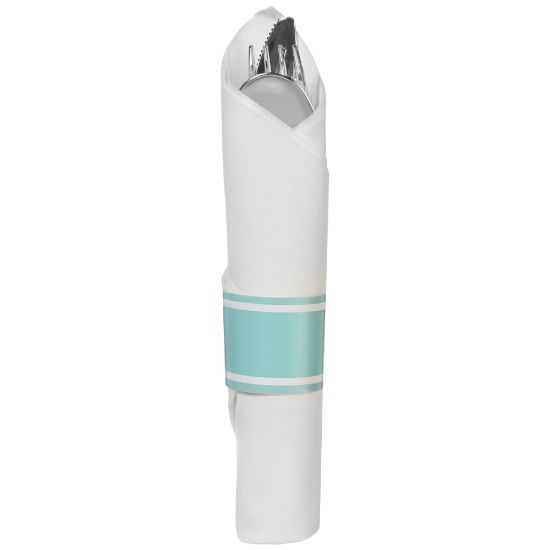 Picture of Amscan Premium Rolled Cutlery, Robin's Egg Blue, 10 Rolls Per Pack, Case Of 2 Packs