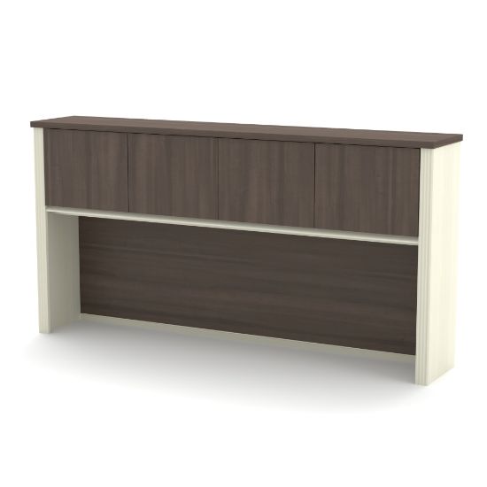 Picture of Bestar Prestige + 72inW Hutch For Desk Shell, White Chocolate/Antigua