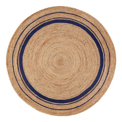 Picture of Anji Mountain Kerala Midnite Jute Rug, 4ft, Beige/Blue