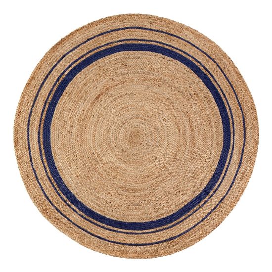 Picture of Anji Mountain Kerala Midnite Jute Rug, 4ft, Beige/Blue