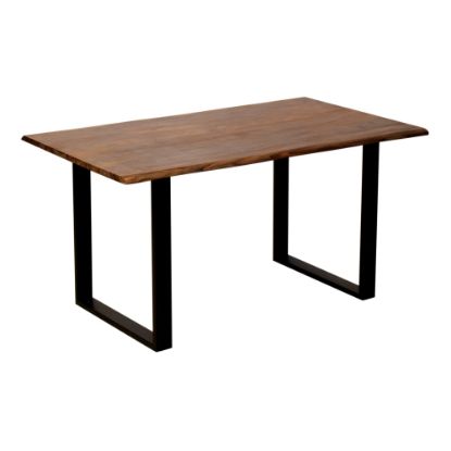 Picture of Coast to Coast Quinn Solid Wood Dining Table, 30inH x 58inW x 36inD, Brownstone Nut Brown