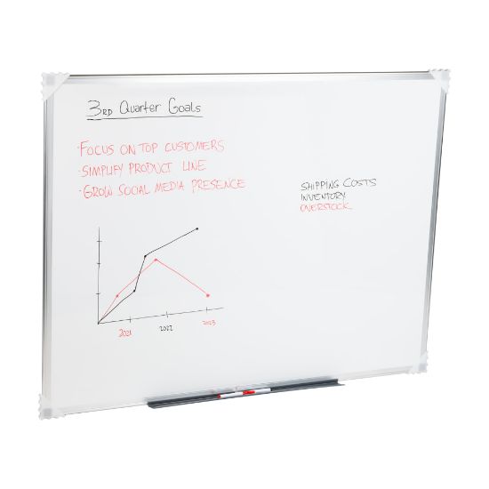 Picture of Mind Reader Magnetic Dry-Erase White Board Wall Mount with Marker Shelf, 1/2inH x 36inW x 47-3/4inL, White