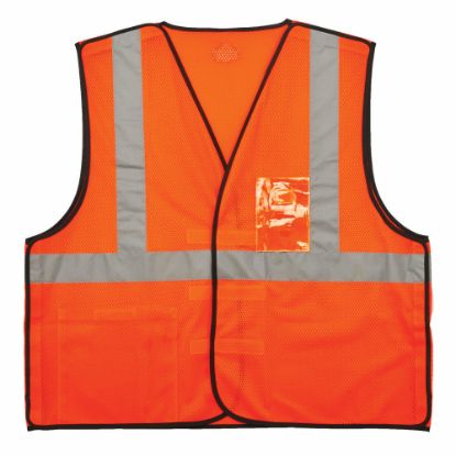 Picture of Ergodyne GloWear Safety Vest, ID Holder, Type-R Class 2, 4X/5X, Orange, 8216BA