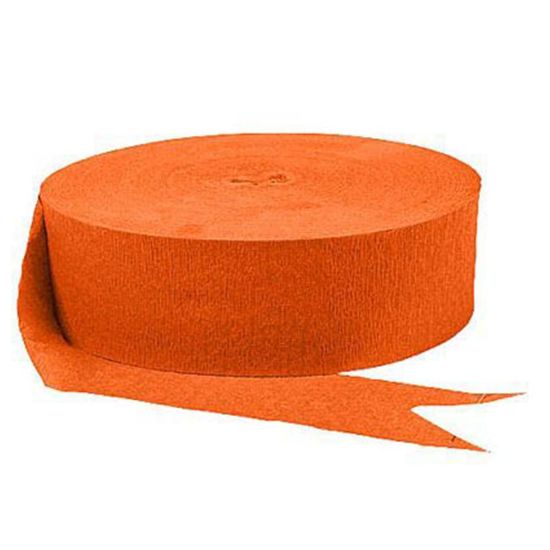 Picture of Amscan Jumbo Crepe Paper Streamers, 500ft, Orange Peel, Pack Of 6 Rolls