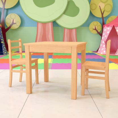 Picture of Flash Furniture Kids Solid Wood Table And Chair Set, Natural