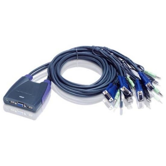 Picture of ATEN 4-Port USB KVM Switch - 4 Computer(s) - 1 Local User(s) - 2048 x 1536 - 2 x USB1 x VGA - Desktop