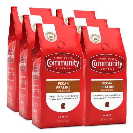 Picture of Community Coffee Arabica Ground Coffee, Pecan Praline, 12 Oz Per Bag, Carton Of 6 Bags