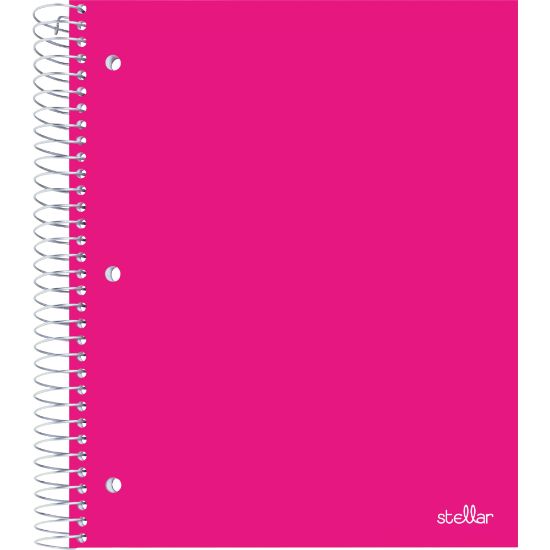 Picture of Office Depot Brand Stellar Poly Notebook, 8-1/2in x 11in, 3 Subject, College Ruled, 150 Sheets, Pink