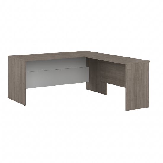 Picture of Bestar Ridgeley 65inW L-Shaped Corner Desk, Silver Maple/Pure White