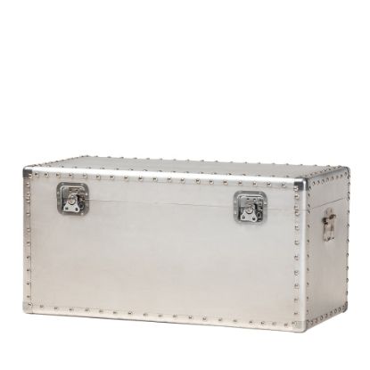 Picture of Baxton Studio Metal Storage Trunk With Handles, 13 15/16in x 29 3/4in x 13 15/16in,  Silver