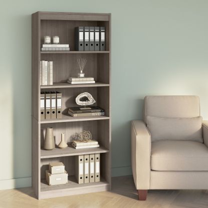 Picture of Bestar Ridgeley 72inH 5-Shelf Bookcase, Silver Maple