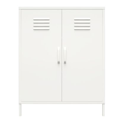 Picture of Ameriwood Home Mission District 2-Door 3-Shelf Metal Locker Storage Cabinet, 40inH x 31-1/2inW x 15-3/4inD, White