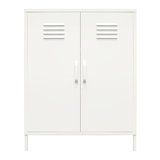 Picture of Ameriwood Home Mission District 2-Door 3-Shelf Metal Locker Storage Cabinet, 40inH x 31-1/2inW x 15-3/4inD, White