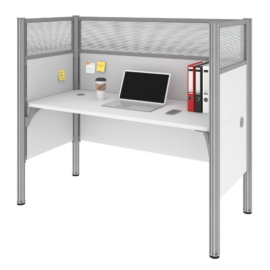 Picture of Bestar Pro-Biz 63inW Single Office Cubicle With High Privacy Panels, White