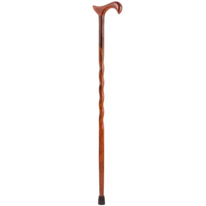 Picture of Brazos Walking Sticks Twisted Cocobolo Exotic Wood Derby Cane, 37in