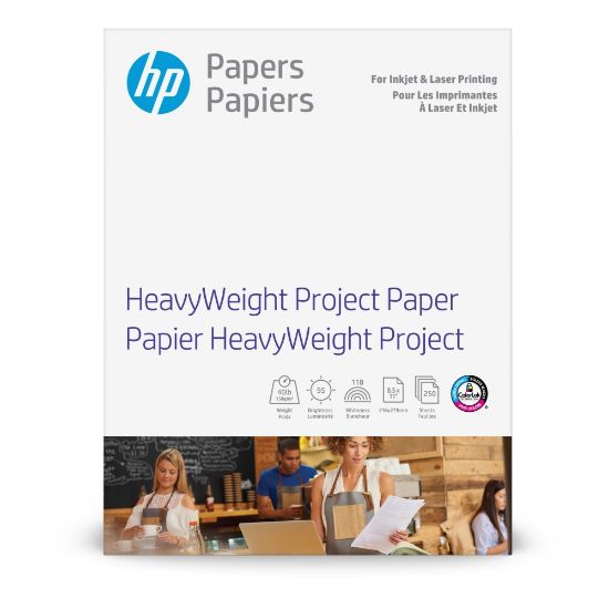 Picture of HP Heavyweight Project Paper, White, Letter (8.5in x 11in), 250 Sheets Per Pack, 95 Brightness, 40 Lb, 95 Brightness