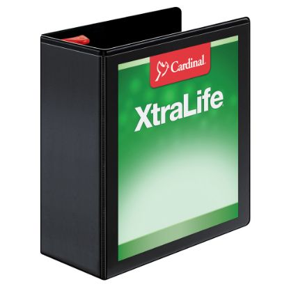 Picture of Cardinal XtraLife Locking Slant-D Ring 3-Ring Binder, 4in D-Rings, Black