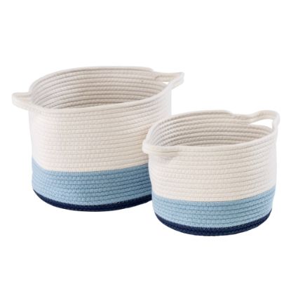 Picture of Honey Can Do Nesting Cotton Rope Baskets, Blue Ombre, Set Of 2 Baskets