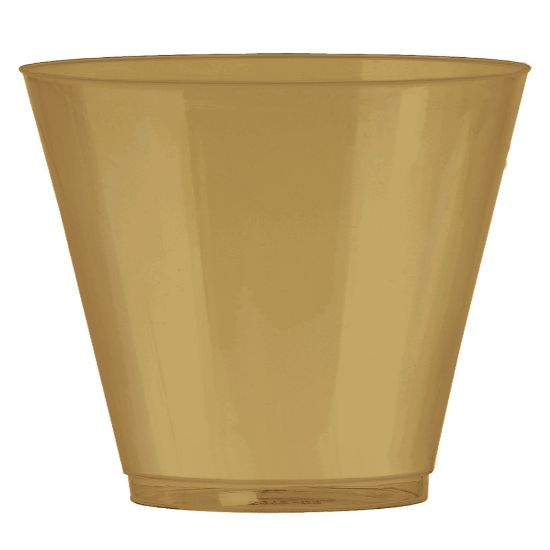 Picture of Amscan Plastic Tumblers, 9 Oz, Gold, Pack Of 72 Tumblers