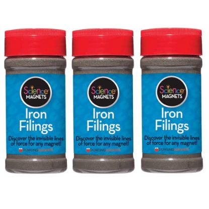 Picture of Dowling Magnets Iron Filings, 12 Oz, Gray, Grade 3 to 12, Set Of 3 Jars