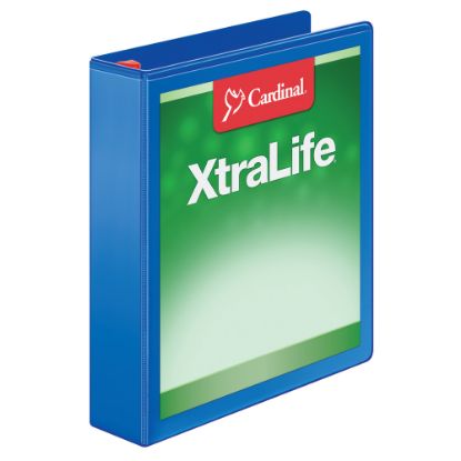 Picture of Cardinal XtraLife Locking Slant-D Ring 3-Ring Binder, 1 1/2in D-Rings, Blue