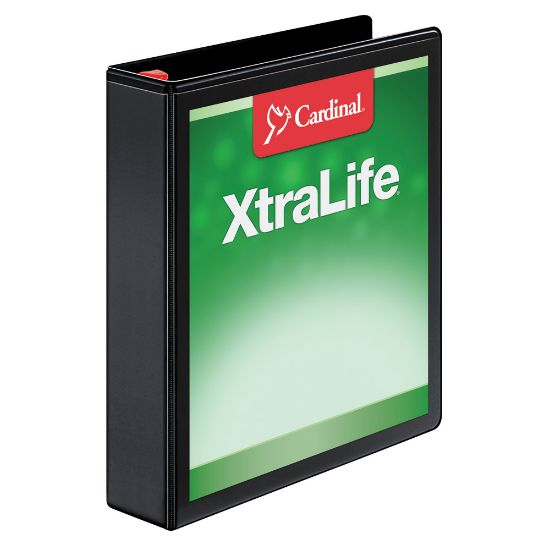 Picture of Cardinal XtraLife Locking Slant-D Ring 3-Ring Binder, 1 1/2in D-Rings, Black