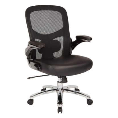 Picture of Office Star Big & Tall Bonded Leather Mid-Back Executive Chair, Black