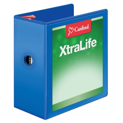 Picture of Cardinal XtraLife Locking Slant-D Ring 3-Ring Binder, 5in D-Rings, Blue