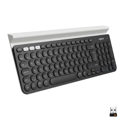 Picture of Logitech K780 Multi-Device Wireless Keyboard, Full Size, Black/White, 920-008149