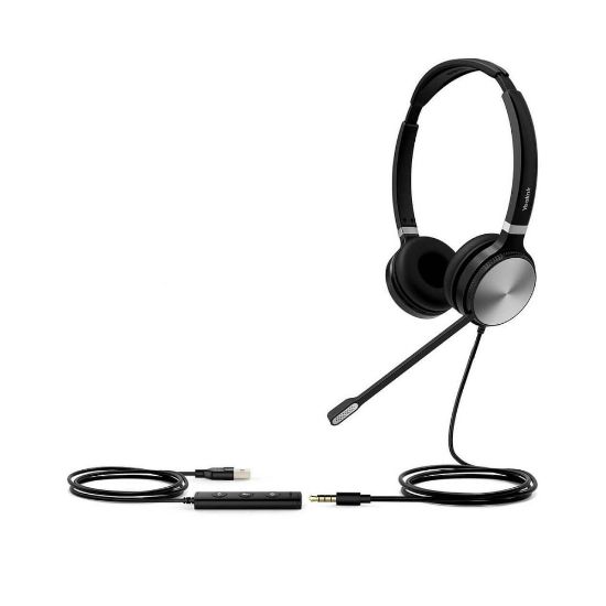 Picture of Yealink Dual USB Wired Headset, Black, YEA-UH36-DUAL USBC