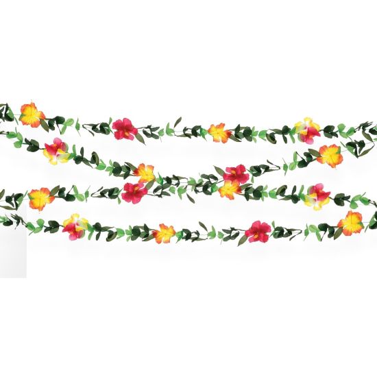 Picture of Amscan Luau Fabric Floral Garland, 2in x 100ft, Multicolor