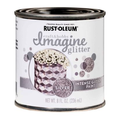 Picture of Rust-Oleum Imagine Craft and Hobby Glitter Paint, 8 Oz, Silver, Pack Of 4 Cans