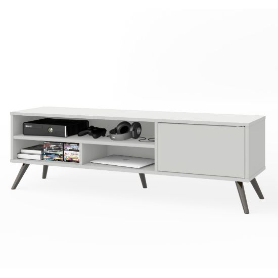 Picture of Bestar Krom TV Stand With Metal Legs For 60in TVs, 17-1/8inH x 53-1/2inW x 14-1/2inD, White